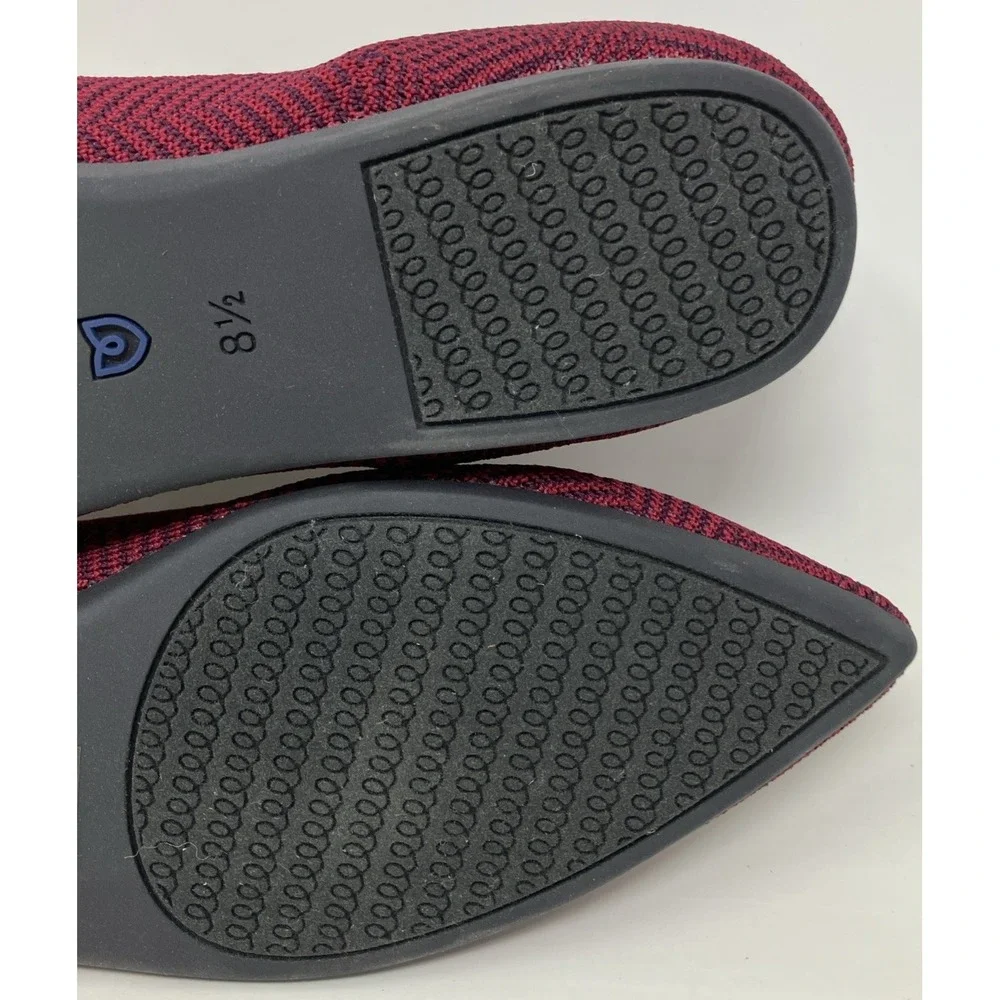 Rothy's‎ US Size 8.5 Point Cabernet Burgundy Herringbone Knit Ballet Flats